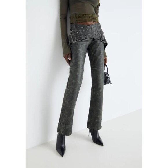 Jaded London pants womens 30 34x34 assassin bootcutFaux Leather distress belt